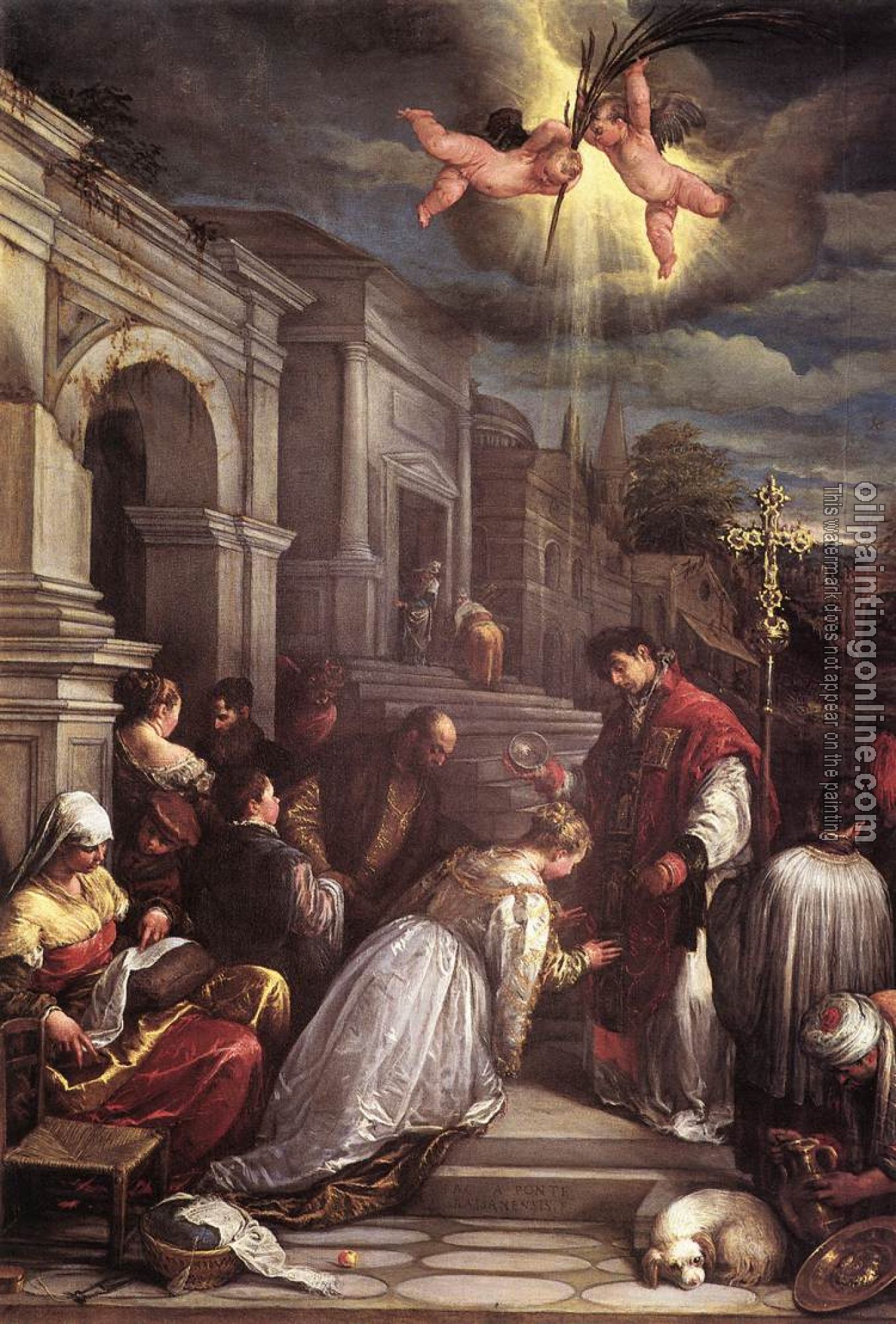 Bassano, Jacopo - St valentine Baptizing St Lucilla